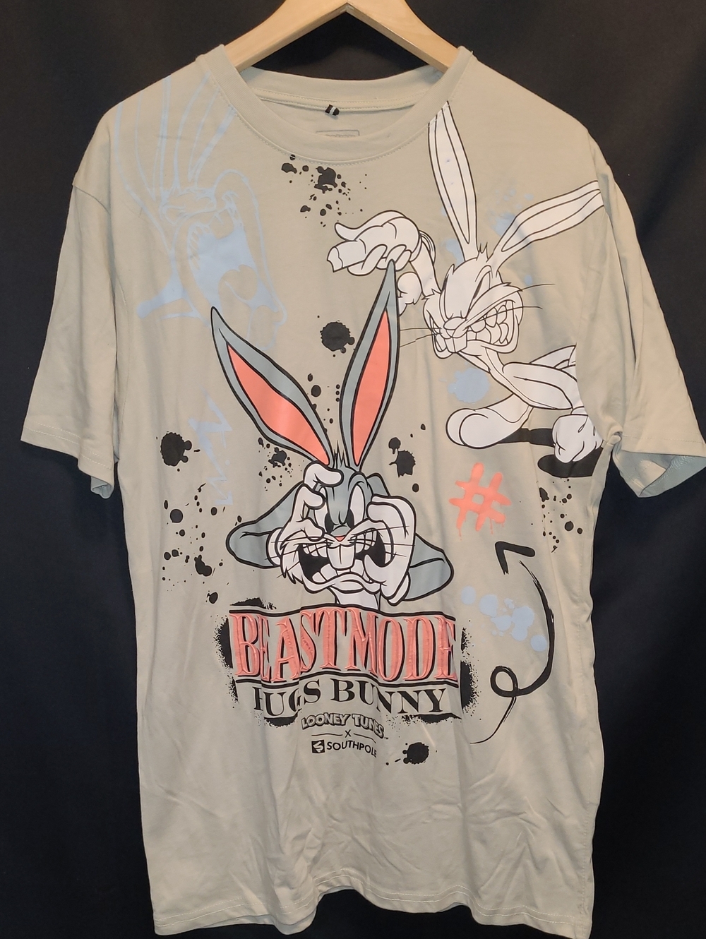 Bugs Bunny X Southpole Looney Tunes Graphic Tee - Light Brown with Pink  Print